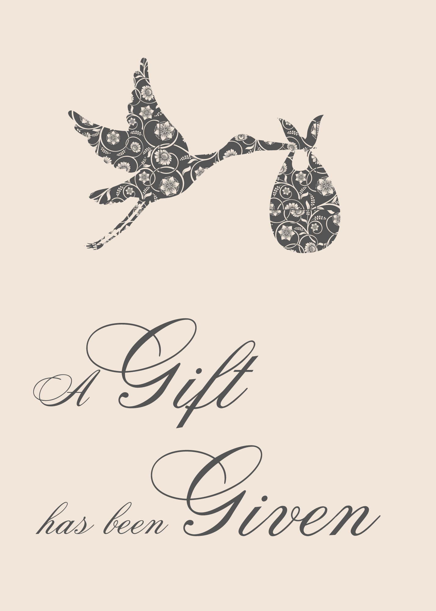 Pink Pattern Funeral Invitation Portrait